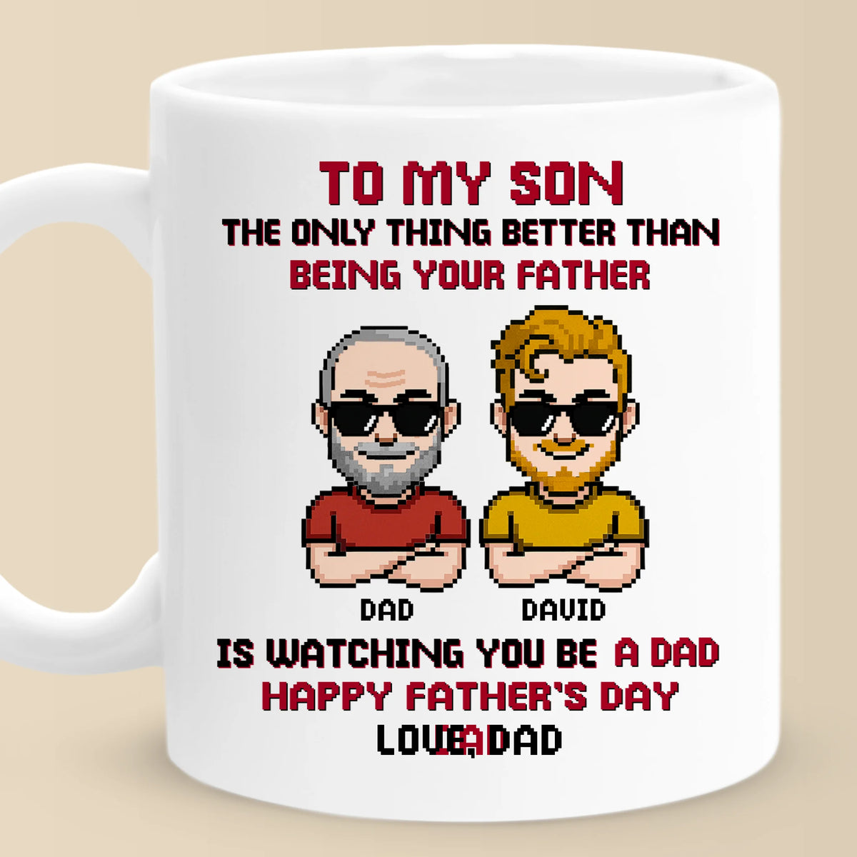 Tasse personnalisée Père Fils Équipe Pour Toujours - Fête des Pères, Cadeau pour Fils