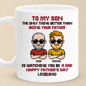 Tasse personnalisée Père Fils Équipe Pour Toujours - Fête des Pères, Cadeau pour Fils