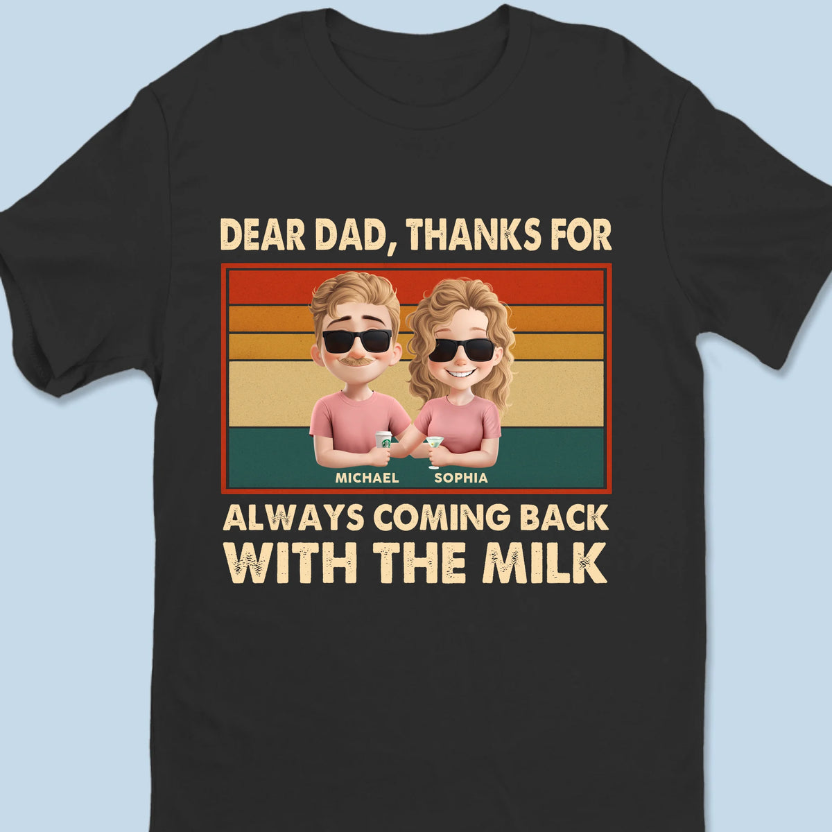Merci d'avoir choisi l'amour et le lactose - T-shirt unisexe personnalisé pour la famille, t-shirt premium, sweat à capuche - Fête des pères, cadeau pour papa, grand-père