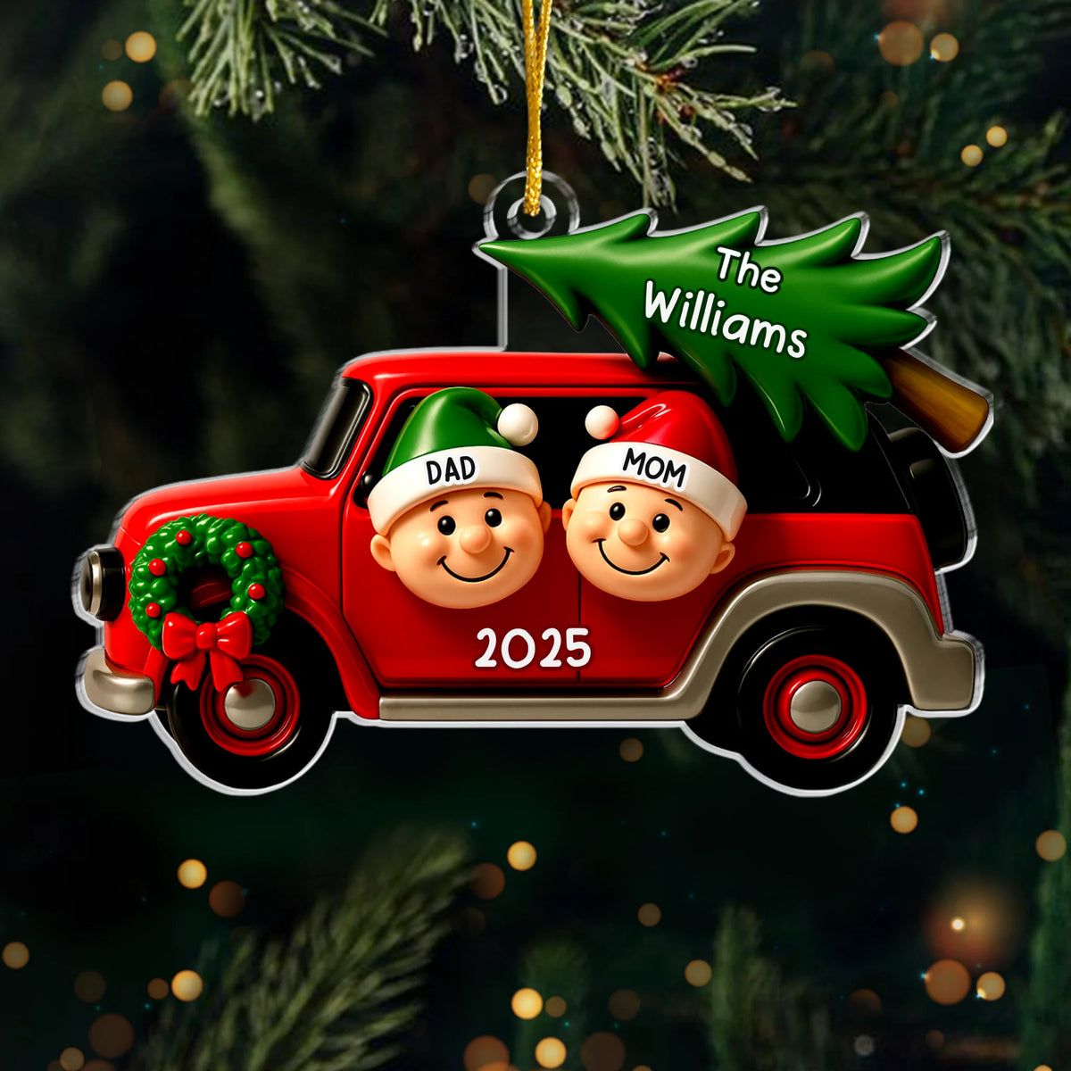 Custom Acrylic Ornament - Personalized Christmas Birthday Gifts For Mom, Dad, Kids - Together At Home For Christmas