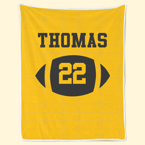 Custom American Football Blanket - Personalized Gift For Birthday, Football Football Lovers, NFL Fans, Sport Lovers, Senior Graduation Gift - Chasing Victory Under The Lights