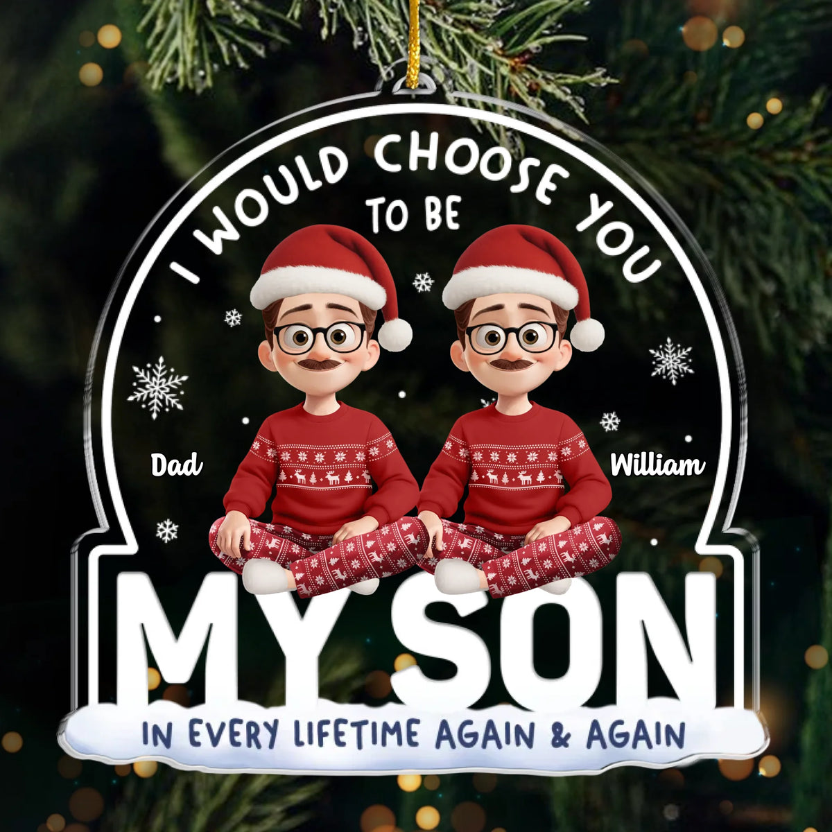Custom Acrylic Ornament - Personalized Christmas Birthday Gifts For Mom, Dad, Son, Daughter - A Daughter Today, A Friend Forever