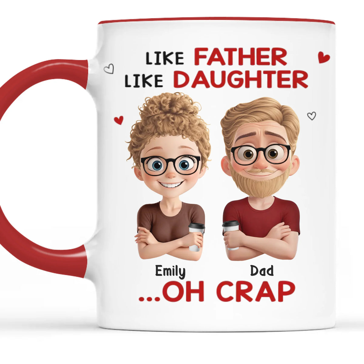 Custom Accent Mug - Personalized Birthday Gifts For Mom, Dad, Daughter - Happiness Starts With You
