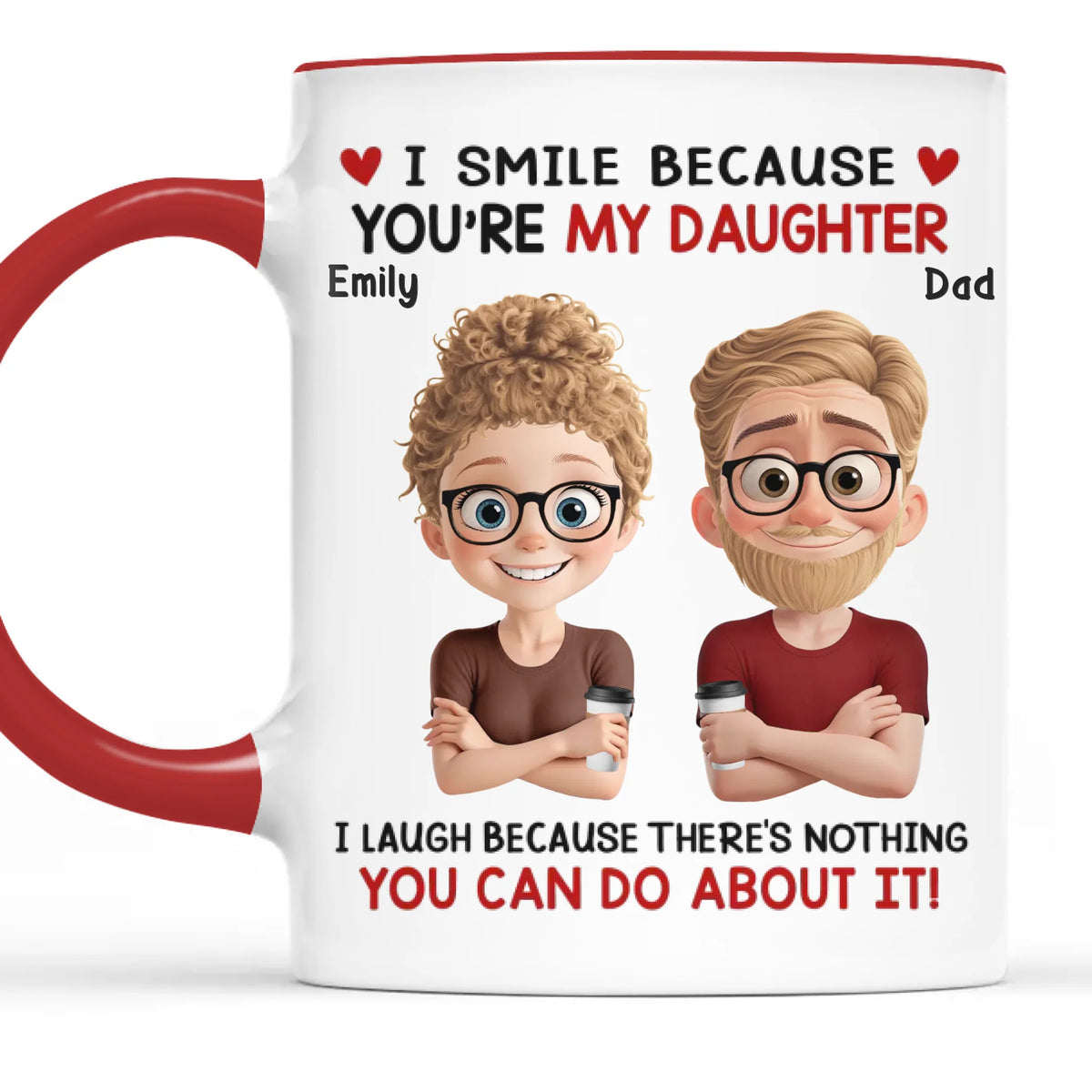 Custom Accent Mug - Personalized Birthday Gifts For Mom, Dad, Daughter, Son - Love Runs In Family