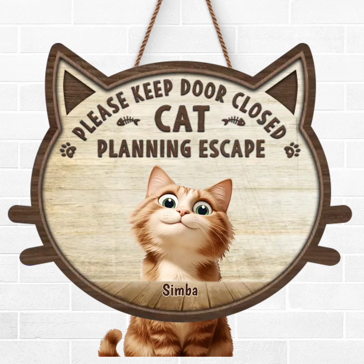La maison est là où se trouve le chat - Panneau en bois personnalisé pour décoration d'intérieur - Cadeau de pendaison de crémaillère pour les propriétaires et les amoureux des animaux