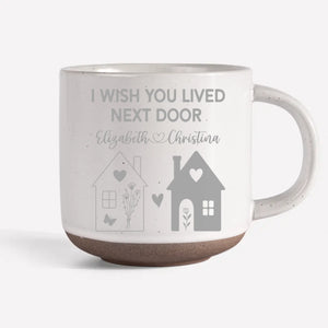 Custom Pottery Mug -Personalized Best Friend Birthday Gifts For Women, Besties, Sisters, BFF - No Distance Too Far For Us