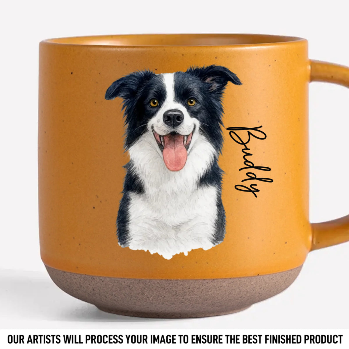Custom Photo Printed Pottery Mug - Personalized Birthday Gifts For Dog Cat Lovers, Dog Dad And Mom, Cat Owners - Pets Are Family
