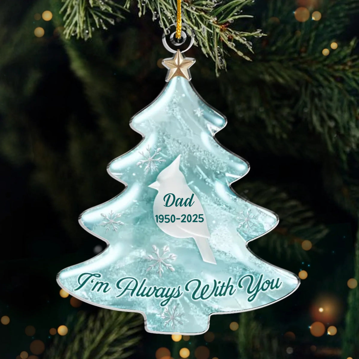 Custom Cardinal Acrylic Ornament - Personalized Christmas Memorial Sympathy Gifts For Loss Of Mom, Dad - Your Love Lives On