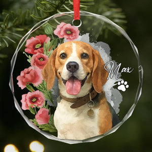 Custom Photo Circle Glass Ornament - Personalized Christmas Birthday Gifts For Dog Cat Lovers, Dog Dad And Mom, Cat Owners - You Are My Daily Smile