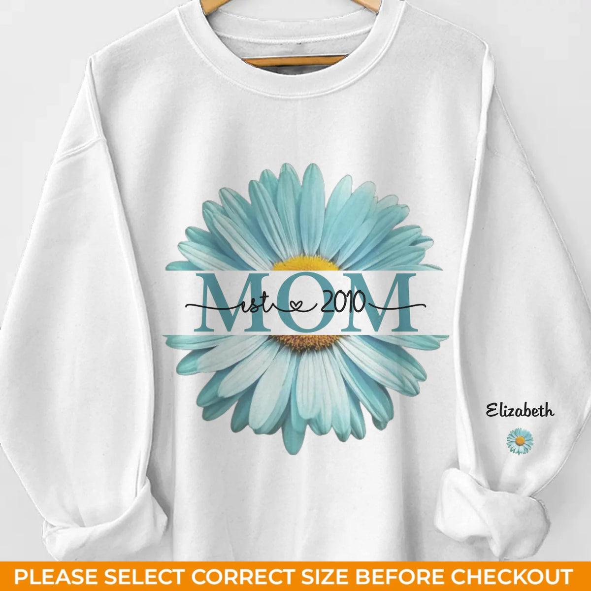 Un amour qui fleurit - Sweat-shirt unisexe personnalisé avec motif sur la manche - Fête des Mères, cadeau pour maman, grand-mère