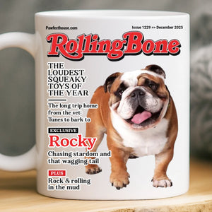 Custom Photo Magazine Mug - Personalized Birthday Gifts For Dog Lovers, Dog Dad And Mom - Smiling Because Of You