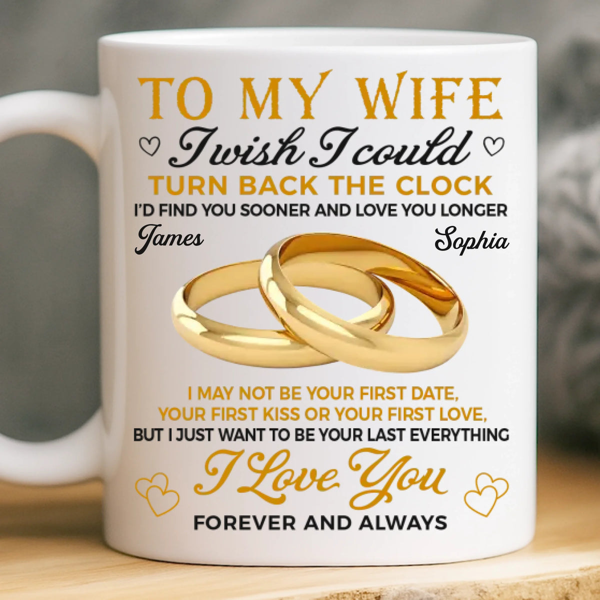 Custom Mug - Personalized Anniversary Wedding Gifts For Husband And Wife, Him And Her - Love Feels Easy Here
