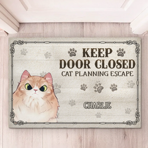 Custom Home Decor Decorative Mat - Personalized  Birthday Gifts For Cat Lovers, Cat Mom And Dad - Escape Artists On Standby