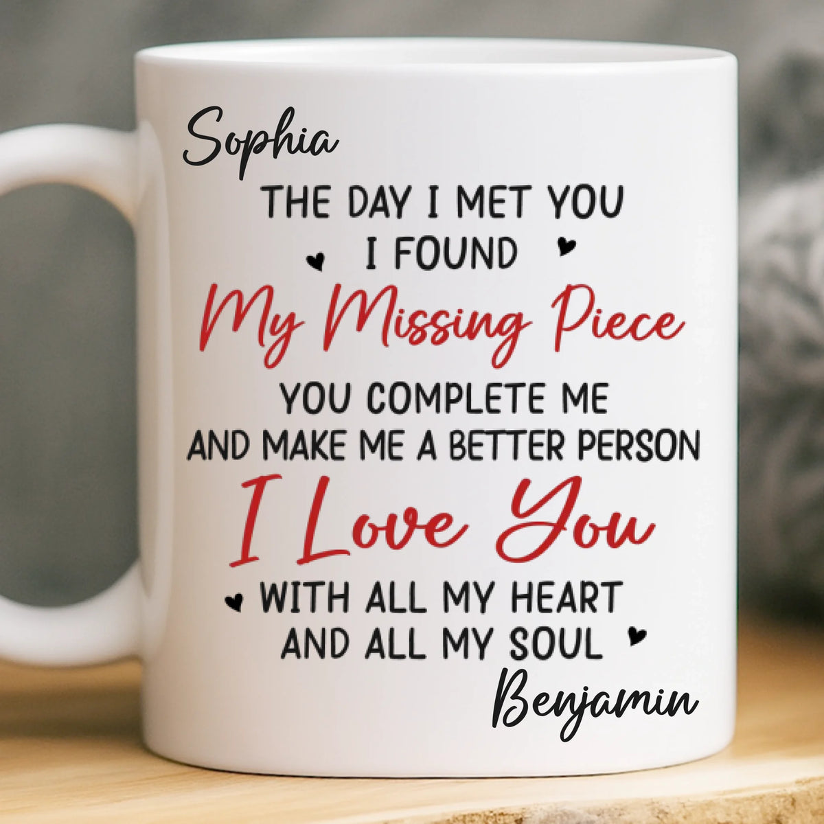 Custom Mug - Personalized Anniversary Wedding Gifts For Husband And Wife, Him And Her - Hearts Chosen Forever