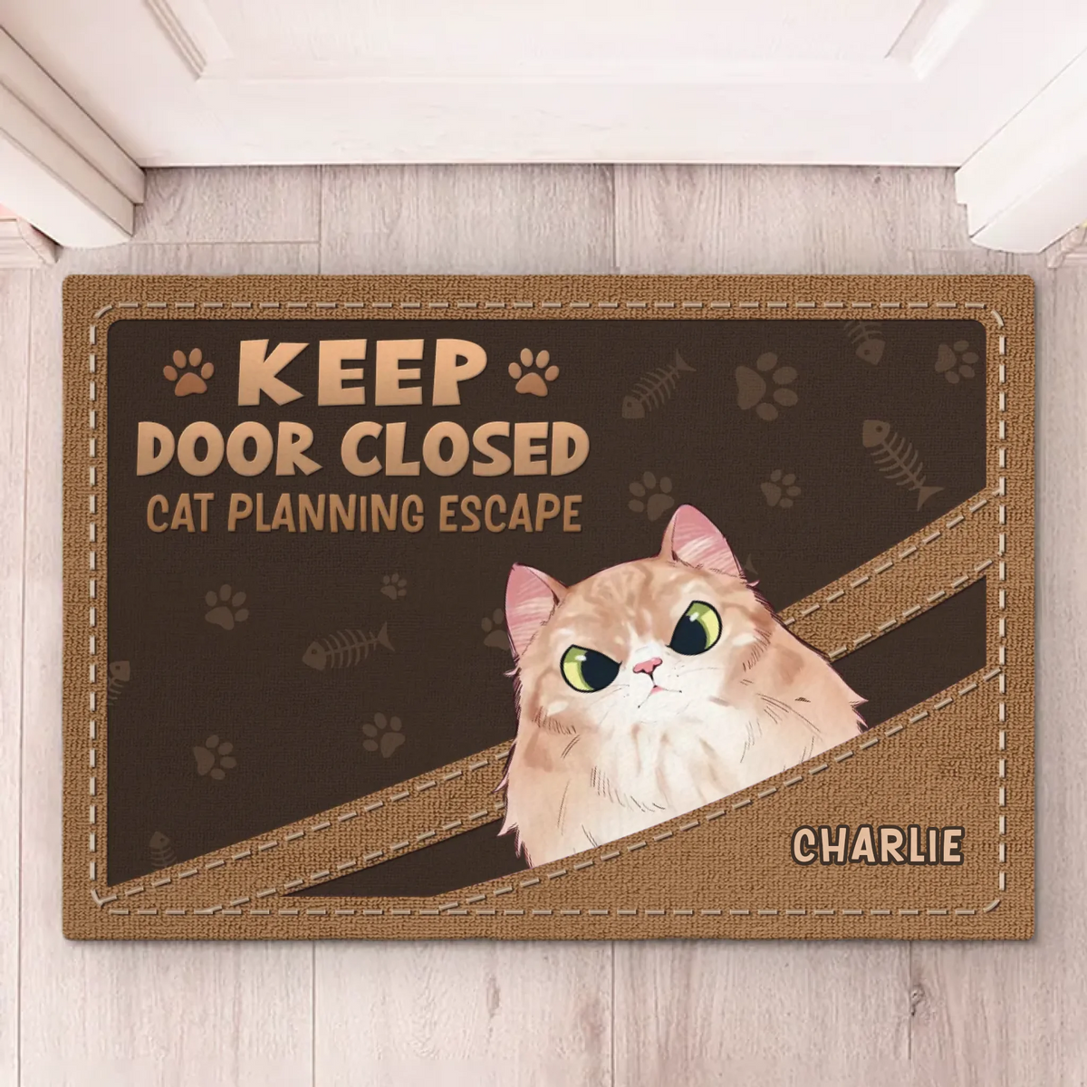 Custom Home Decor Decorative Mat - Personalized  Birthday Gifts For Cat Lovers, Cat Mom And Dad - Love At First Purr