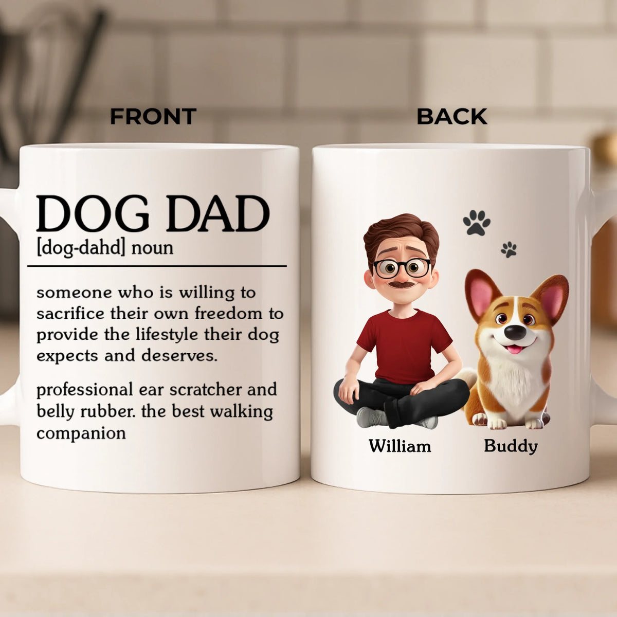 Custom Mug - Personalized Birthday Gifts For Dog Lovers, Dog Dad And Mom - Certified Dog Dad Life