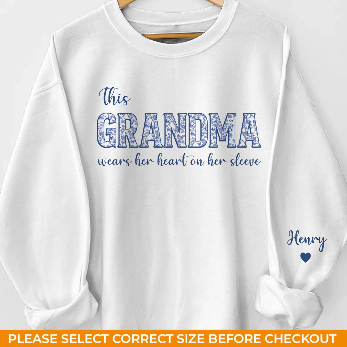Custom Unisex Sweatshirt, Hoodie With Design On Sleeve - Personalized Birthday Gifts For Mom, Grandma - Unconditionally Loved