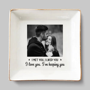 Custom Photo Jewelry Dish - Personalized Anniversary Wedding Gifts For Husband And Wife, Him And Her  - Built On Small Moments