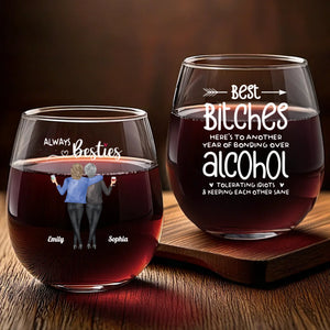 You Are Always My Lovely Soulmate - Bestie Personalized Custom Wine Glass - Gift For Best Friends, BFF, Sisters