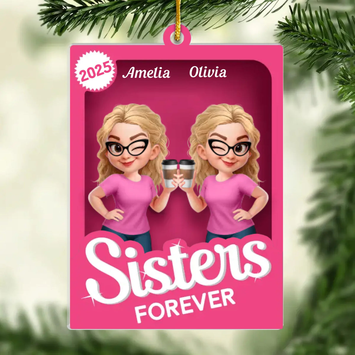 Décoration acrylique personnalisée – Cadeaux d'anniversaire personnalisés pour meilleure amie – Sisters Forever