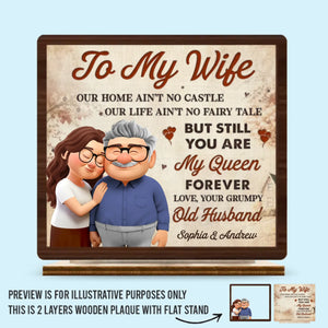 Custom 2-Layered Wooden Plaque - Personalized Anniversary Wedding Gifts For Husband And Wife, Him And Her - Together We Feel Complete