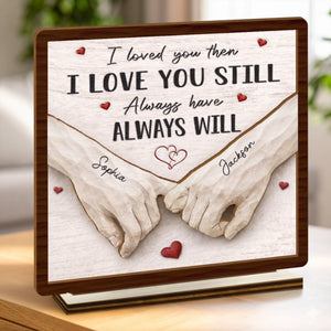 Custom 2-Layered Wooden Plaque - Personalized Anniversary Wedding Gifts For Husband And Wife, Him And Her - Still Falling For You