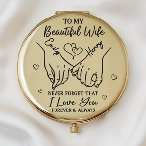 Custom Compact Mirror - Personalized Anniversary Wedding Gifts For Husband And Wife, Him And Her - You Make Life Softer