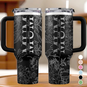 Custom Engraved 40oz Tumbler With Handle - Personalized Mother's Day Gifts For Mum, Grandma - Love Begins With Her