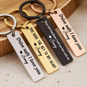 Custom Stainless Steel Keychain - Personalized Anniversary Wedding Gifts For Husband And Wife, Him And Her - Together We Choose Us
