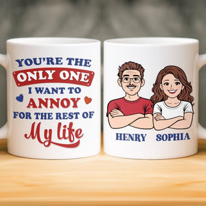 Custom Mug - Personalized Anniversary Wedding Gifts For Husband And Wife, Him And Her - One Love One Life