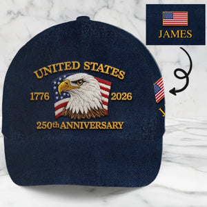 Custom Hat, All Over Print Classic Cap - Personalized America 250th Anniversary Gifts For Women, Men - Freedom Is Our Legacy
