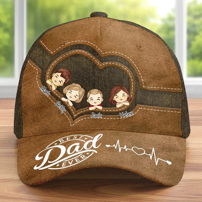 Best Dad Ever - Family Personalized Custom Hat, All Over Print Classic Cap - Father's Day, Gift For Dad, Grandpa