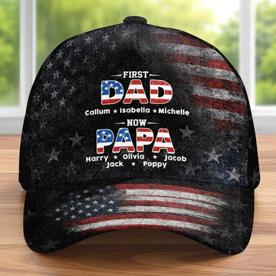 Custom Hat, All Over Print Classic Cap - Personalized Father's Day Birthday Gifts For Dad, Grandpa - Dad For Life, Papa With Pride