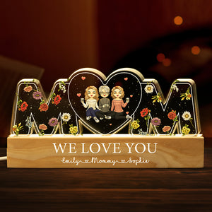 Mom, We Love You - Family Personalized Custom Acrylic Letters 3D LED Night Light - Mother's Day, Gift For Mom