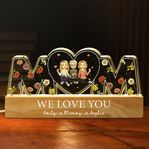 Mom, We Love You - Family Personalized Custom Acrylic Letters 3D LED Night Light - Mother's Day, Gift For Mom
