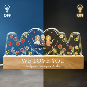 Mom, We Love You - Family Personalized Custom Acrylic Letters 3D LED Night Light - Mother's Day, Gift For Mom