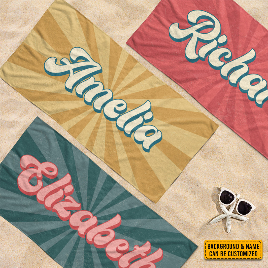 Profitez des vagues - Serviette de plage personnalisée pour toute la famille - Cadeau pour les vacances d'été, cadeau pour les membres de la famille
