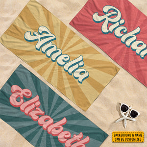 Profitez des vagues - Serviette de plage personnalisée pour toute la famille - Cadeau pour les vacances d'été, cadeau pour les membres de la famille