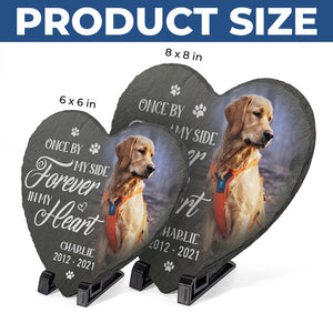 Custom Photo Heart Shaped Memorial Stone - Personalized Pet Memorial Sympathy Gifts For Dogs, Cats - Always My Friend, Now My Angel