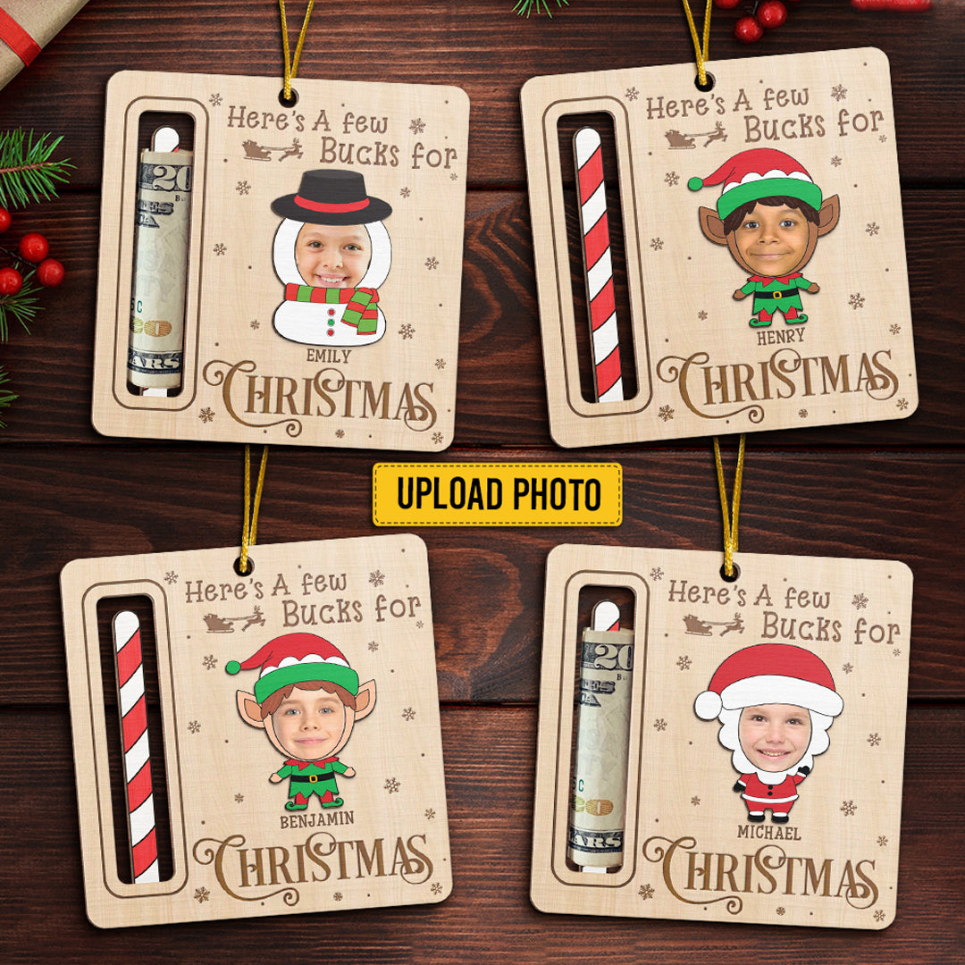Cadeaux photo personnalisés pour le temps et l'amour - Ornement personnalisé pour la famille, porte-monnaie - Forme en bois personnalisée - Cadeau de Noël pour bébés, enfants et membres de la famille