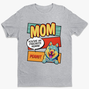 T-shirt, sweat à capuche et sweat-shirt unisexe personnalisé « Maman, papa, mon humain préféré » Pop Art - Cadeau pour les propriétaires et les amoureux des animaux