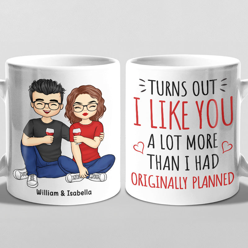 Je t'aime beaucoup plus que je ne l'avais prévu à l'origine - Tasse personnalisée pour couple - Cadeau pour mari et femme, anniversaire