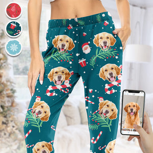 Pyjama personnalisé avec photo Happy Pawlidays - Pyjama personnalisé avec photo de visage pour chien et chat - Nouveauté, cadeau de Noël pour propriétaires et amoureux des animaux