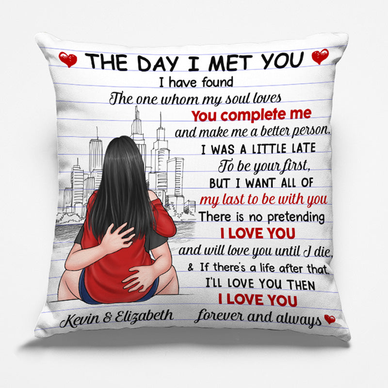 Celui que mon âme aime - Coussin personnalisé pour couple - Cadeau de Noël pour mari et femme, anniversaire
