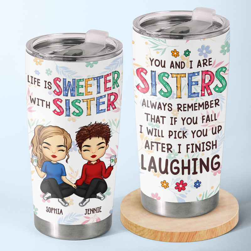 La vie est plus douce avec les meilleures amies - Gobelet personnalisé Bestie - Cadeau de Noël pour les meilleures amies, BFF, sœurs