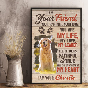 Photo personnalisée « Jusqu'au dernier battement de mon cœur » - Affiche verticale personnalisée pour chien - Cadeau pour propriétaires et amoureux des animaux