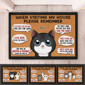 Souvenez-vous de votre visite chez nous ! Tapis décoratif personnalisé pour chat ! Cadeau pour les propriétaires et les amoureux des animaux.