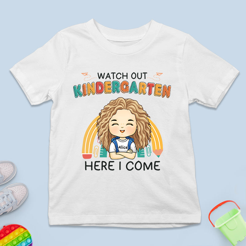 Attention, deuxième année, j'arrive - T-shirt enfant personnalisé - Cadeau pour enfant, cadeau de rentrée scolaire