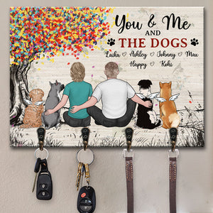 Juste toi, moi et les chiens - Décoration commémorative personnalisée pour la maison, porte-clés en forme personnalisée, porte-clés - Cadeau de condoléances pour les propriétaires d'animaux et les amoureux des animaux