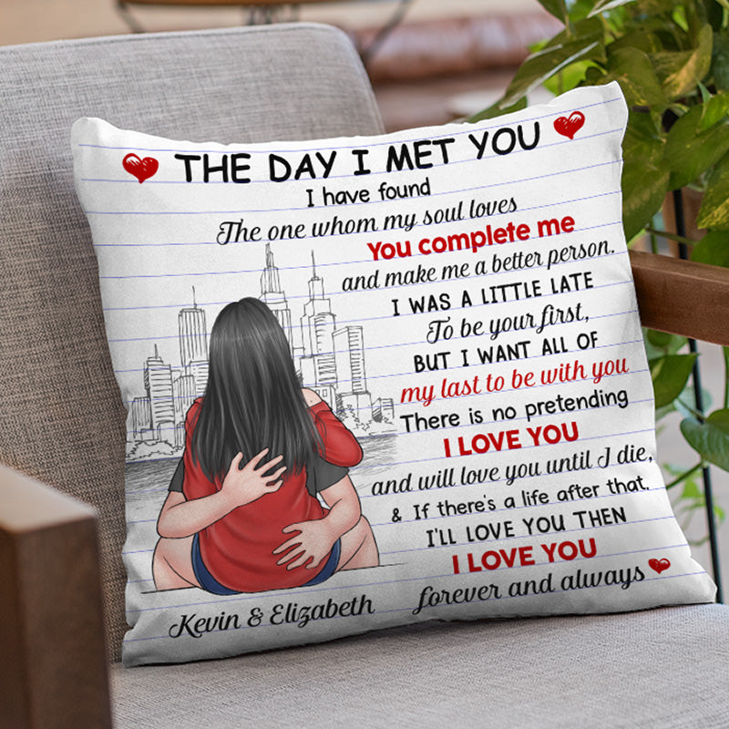Celui que mon âme aime - Coussin personnalisé pour couple - Cadeau de Noël pour mari et femme, anniversaire